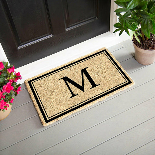 Monogram Coir Mat, Letter "M" | Plow & Hearth