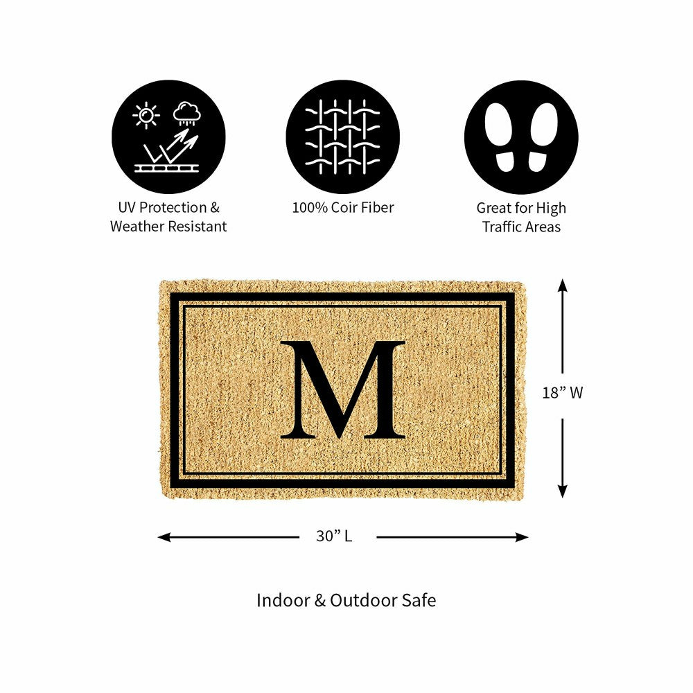 Monogram Coir Mat, Letter "M" | Plow & Hearth