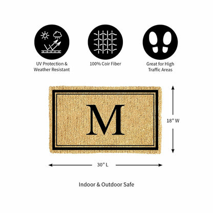 Monogram Coir Mat, Letter "M" | Plow & Hearth