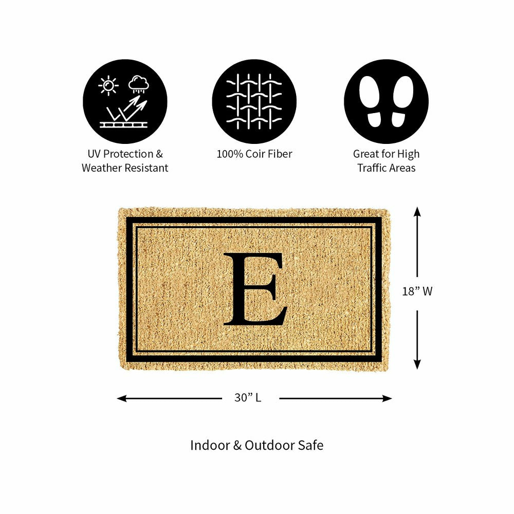 Monogram Coir Mat, Letter "E" | Plow & Hearth