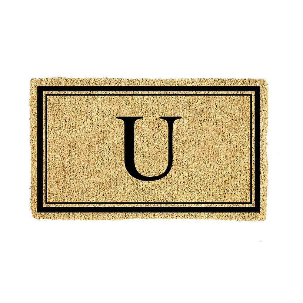 Monogram Coir Mat, Letter "U" | Plow & Hearth