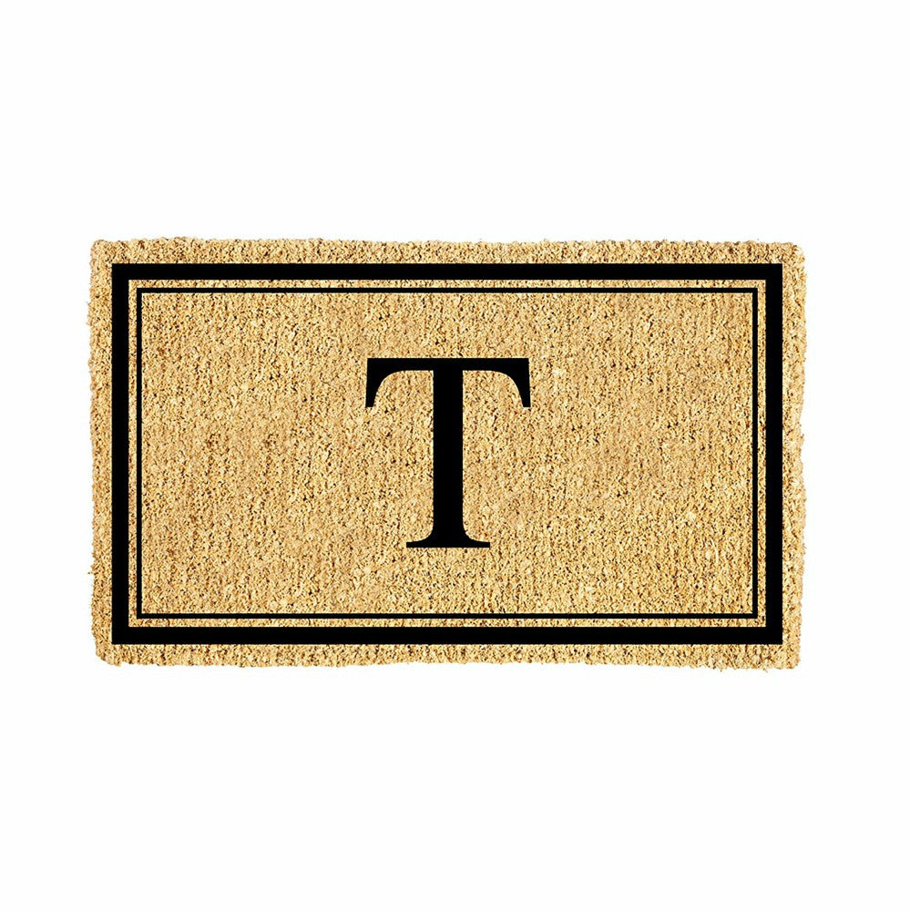 Monogram Coir Mat, Letter "T" | Plow & Hearth