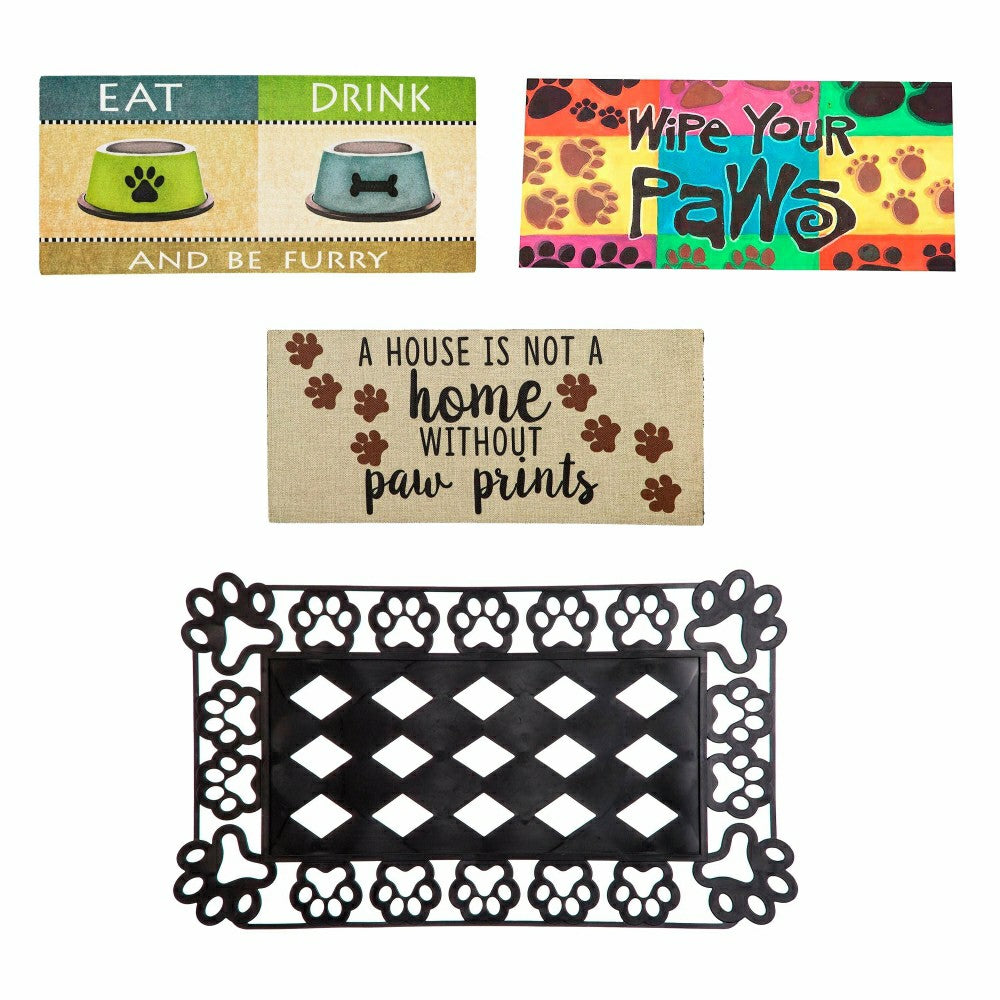 Sassafras Paw Print Set of 4 (43BM007+43201+431125+43N1634) | Plow & Hearth