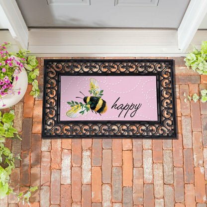 Bee Happy Pink Sassafras Switch Mat | Plow & Hearth