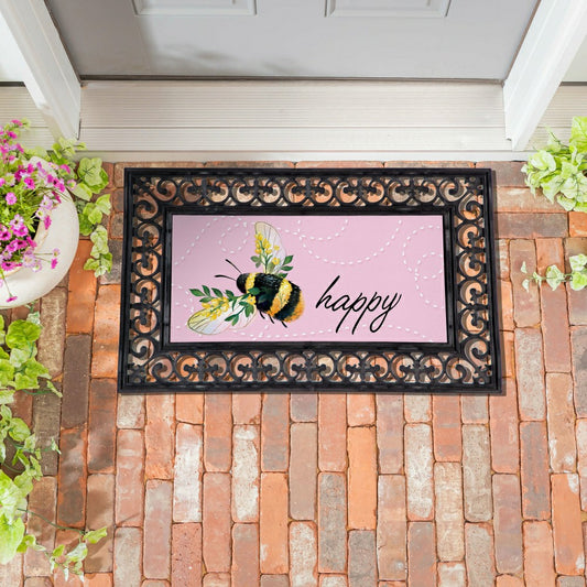 Bee Happy Pink Sassafras Switch Mat | Plow & Hearth