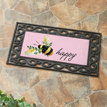 Bee Happy Pink Sassafras Switch Mat | Plow & Hearth