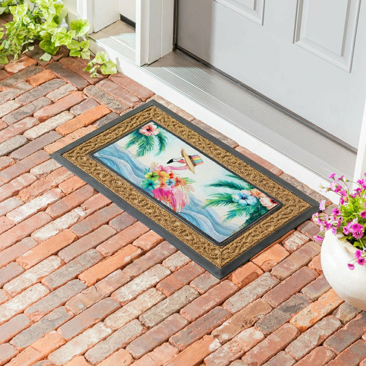 Palm Beach Floral Flamingo Sassafras Switch Mat | Plow & Hearth