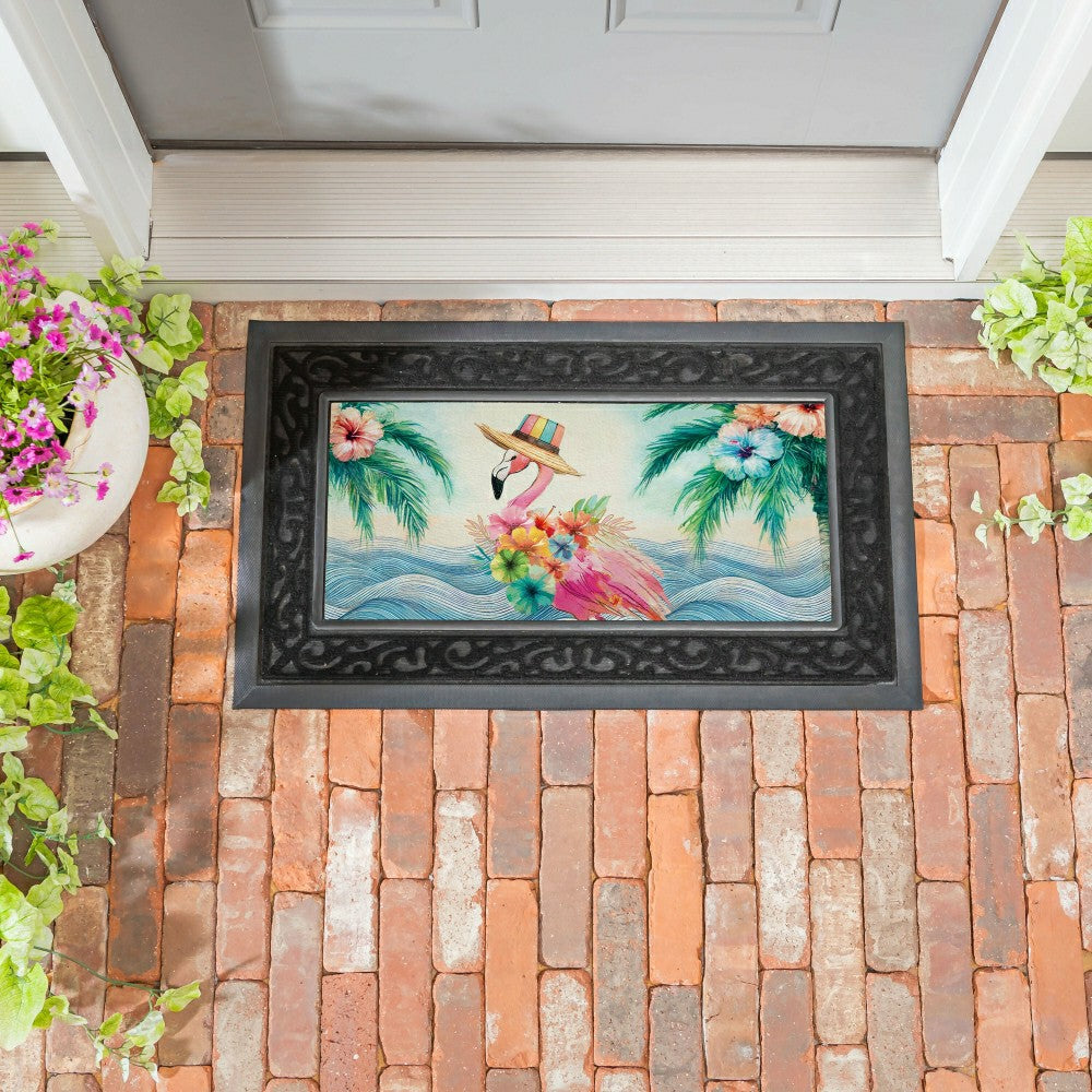Palm Beach Floral Flamingo Sassafras Switch Mat | Plow & Hearth