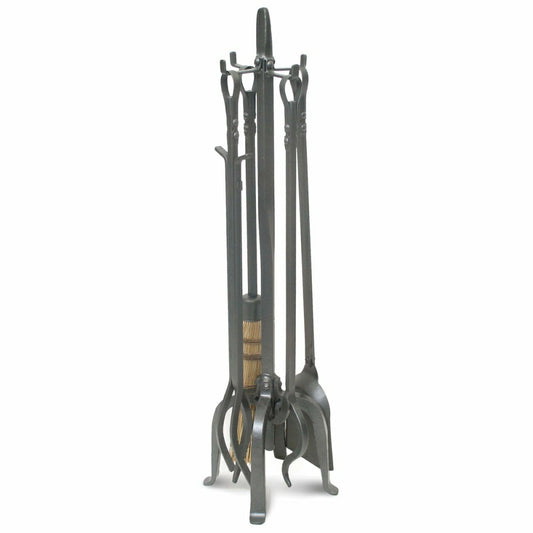 Old World Forged Iron Fireplace Tool Set | Plow & Hearth