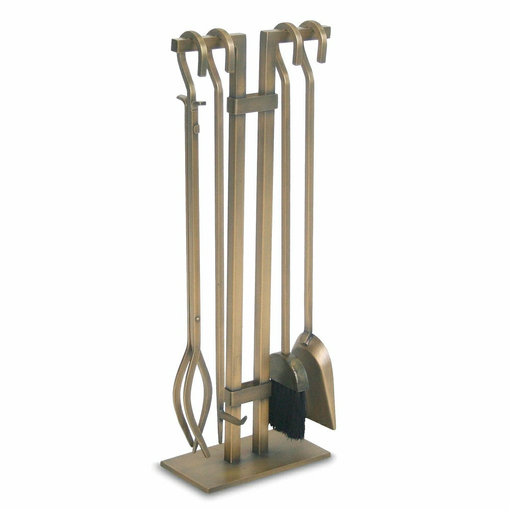 Sinclair 4-Pc. Brushed Brass Fireplace Tool Set | Plow & Hearth