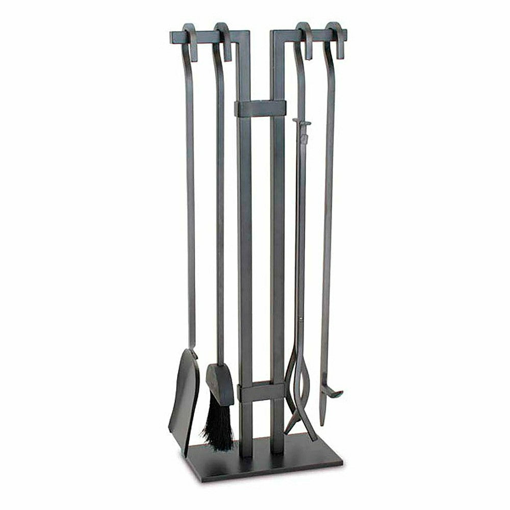 Sinclair 5-Piece Fireplace Tool Set in Natural Iron Finish | Plow & Hearth