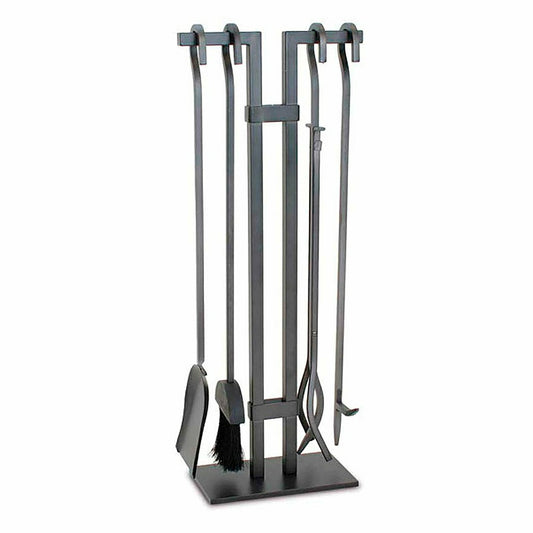 Sinclair 5-Piece Fireplace Tool Set in Natural Iron Finish | Plow & Hearth