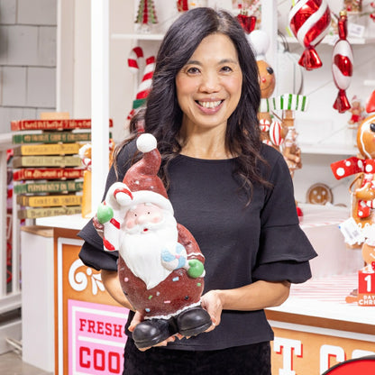 Baking Spirits Bright Santa LED Garden Statue | Plow & Hearth