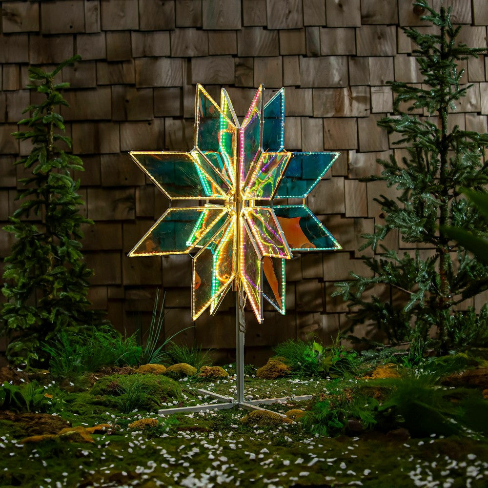 Iridescent Snowflake Statement LED Outdoor Lighting, 30" | Plow & Hearth