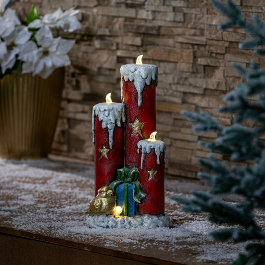 Joyful Traditions Garden Statue, LED Resin Statue, Candle Stick, 21"H | Plow & Hearth