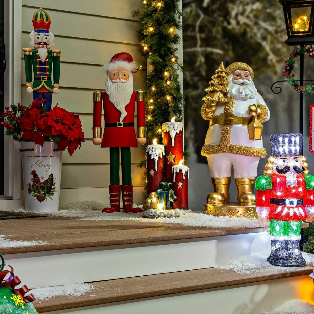 Joyful Traditions Garden Statue, LED Resin Statue, Candle Stick, 21"H | Plow & Hearth