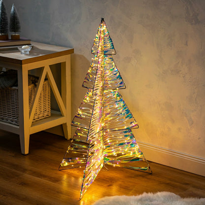Season to Sparkle LED Table Decor Plastic and Metal Tree Iridescent, 3 | Plow & Hearth