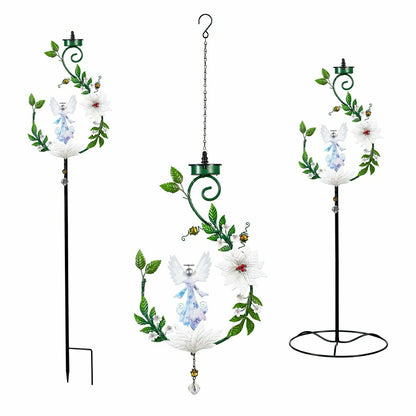 Angel 4-in-1 Solar Garden Stake, 48"H | Plow & Hearth