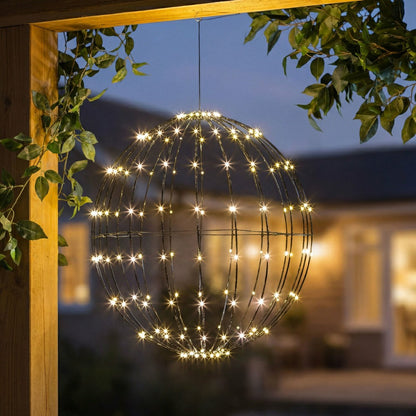 LED Foldable Lighting Sphere Décor with 160 Warm White Lights | Plow & Hearth