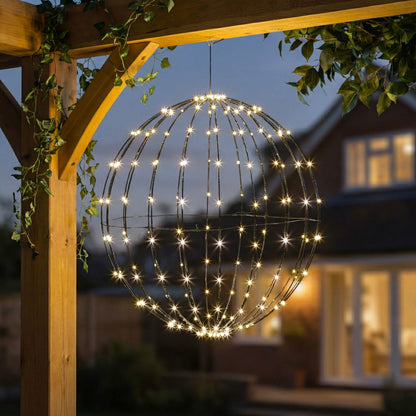 LED Foldable Lighting Sphere Décor with 200 Warm White Lights | Plow & Hearth