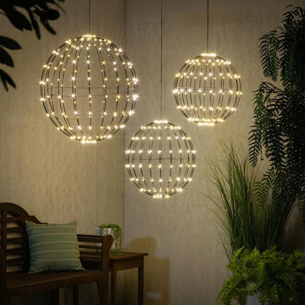 LED Foldable Lighting Sphere Décor, Set of 3 | Plow & Hearth