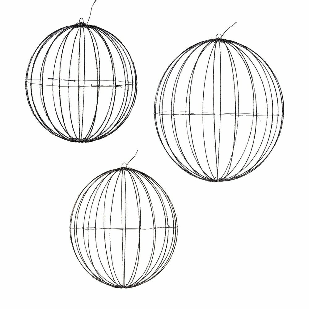 LED Foldable Lighting Sphere Décor, Set of 3 | Plow & Hearth