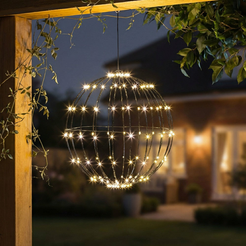 LED Foldable Lighting Sphere Décor with 140 Warm White Lights | Plow & Hearth