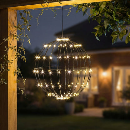 LED Foldable Lighting Sphere Décor with 140 Warm White Lights | Plow & Hearth