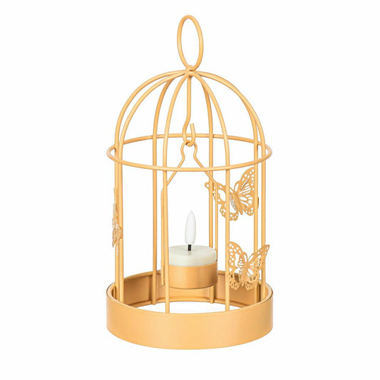 Bird Cage LED Candle Lantern, Yellow | Plow & Hearth