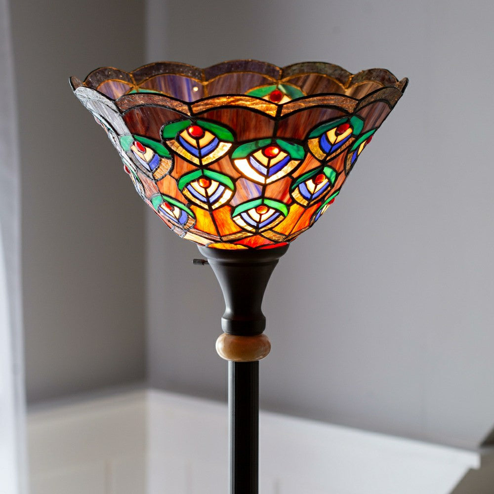 Peacock Stained Glass Floor Lamp | Plow & Hearth