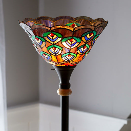 Peacock Stained Glass Floor Lamp | Plow & Hearth