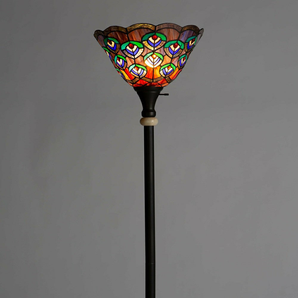 Peacock Stained Glass Floor Lamp | Plow & Hearth