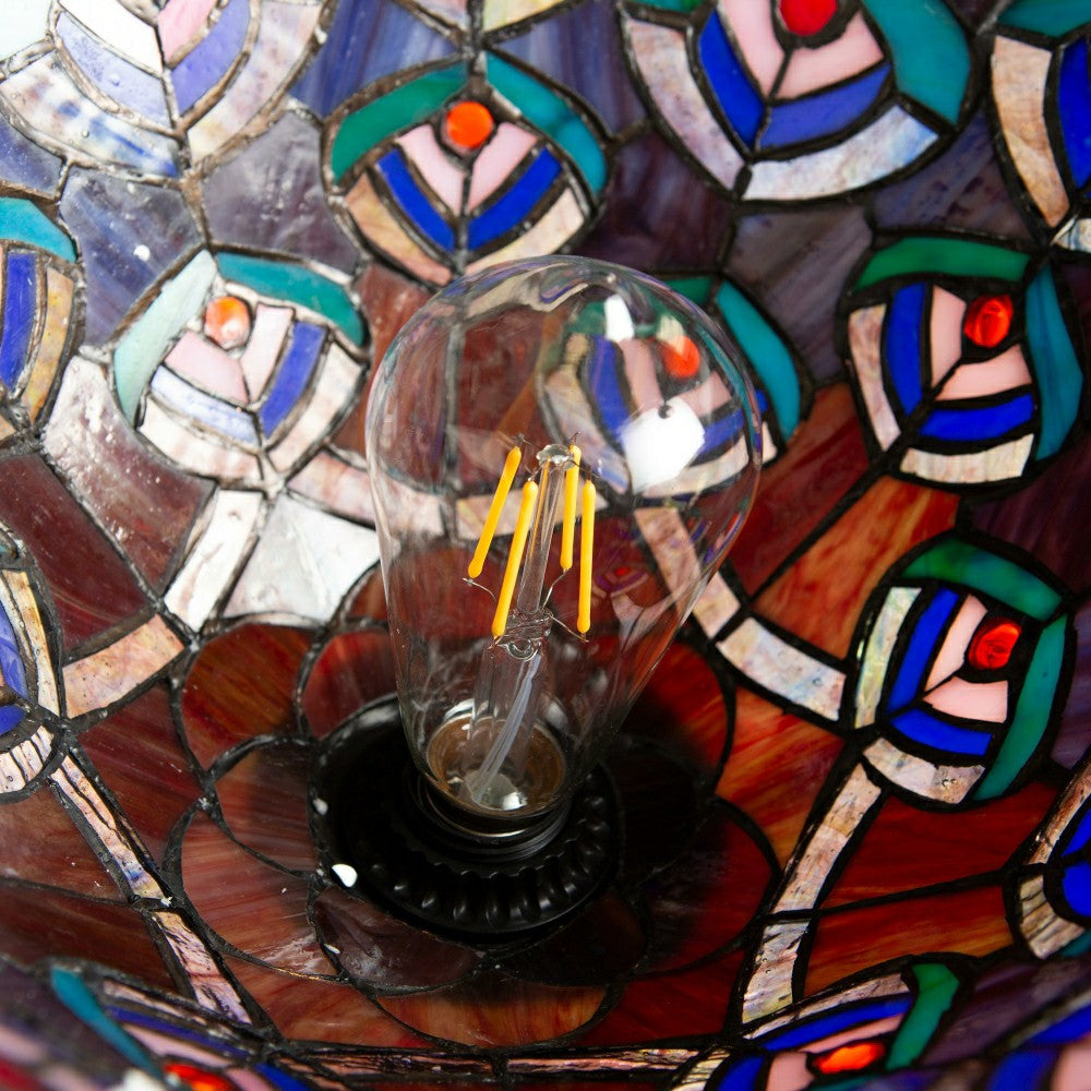 Peacock Stained Glass Floor Lamp | Plow & Hearth