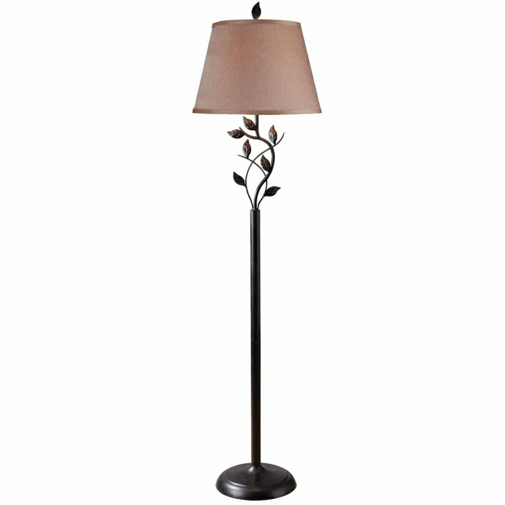 Vine Leaves Rubbed Bronze Finish Floor Lamp with 15-inch Gold Tapered  | Plow & Hearth