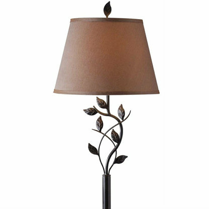 Vine Leaves Rubbed Bronze Finish Floor Lamp with 15-inch Gold Tapered  | Plow & Hearth