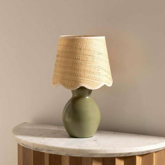 Salgareda Green Rattan Table Lamp | Plow & Hearth