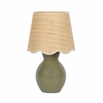 Salgareda Green Rattan Table Lamp | Plow & Hearth