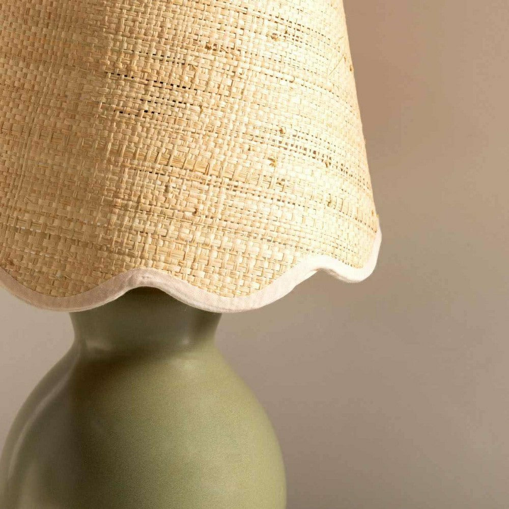 Salgareda Green Rattan Table Lamp | Plow & Hearth