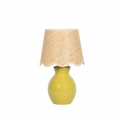 Salgareda Olive Rattan Table Lamp | Plow & Hearth