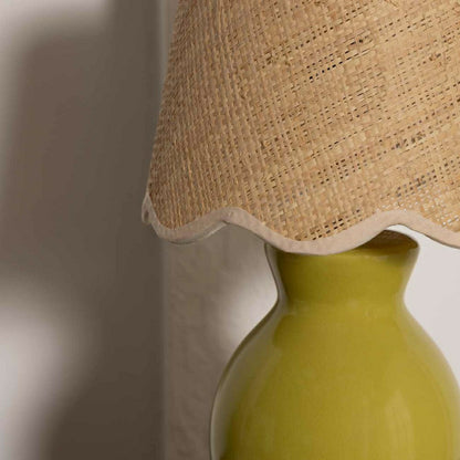 Salgareda Olive Rattan Table Lamp | Plow & Hearth
