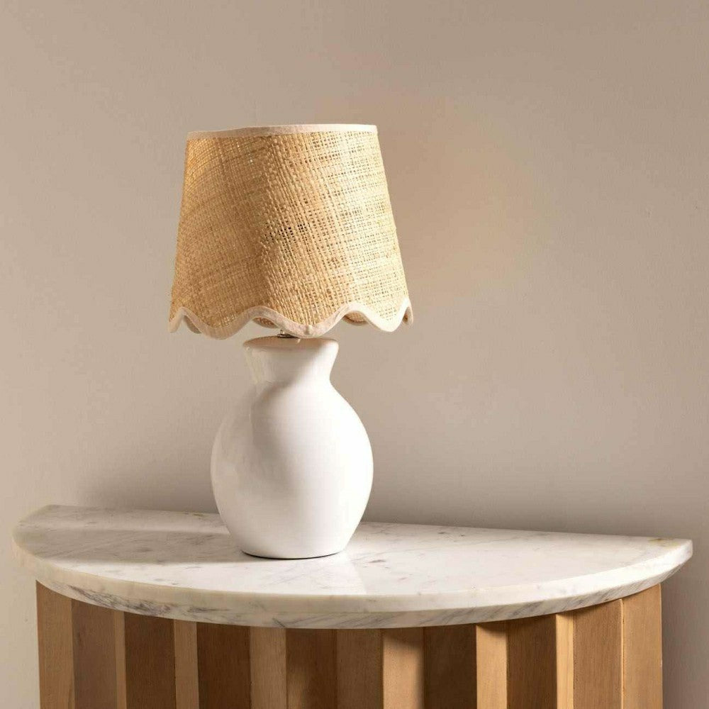 Salgareda White Ceramic Table Lamp | Plow & Hearth