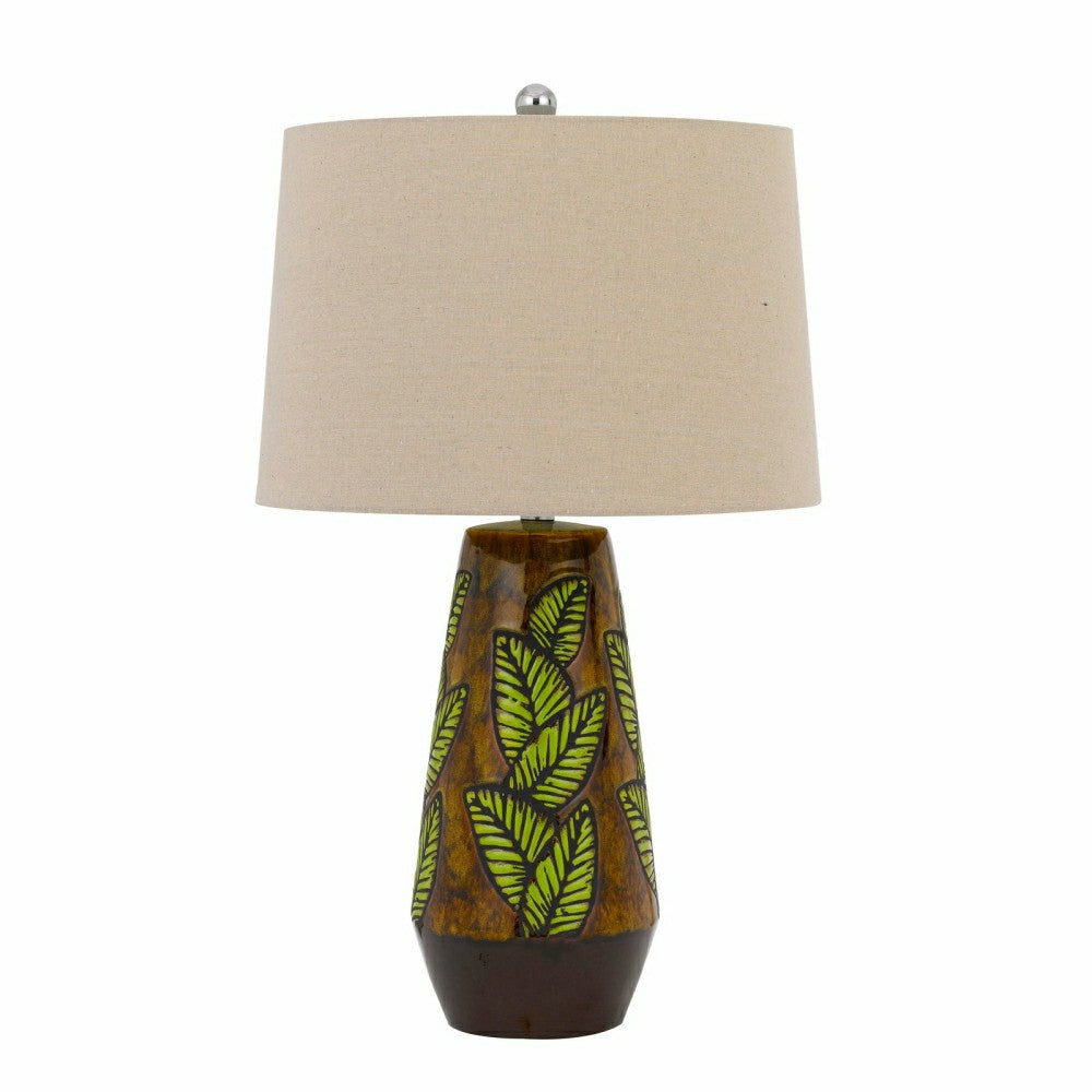 Hanson Ceramic Table Lamp with Linen Drum Shade | Plow & Hearth