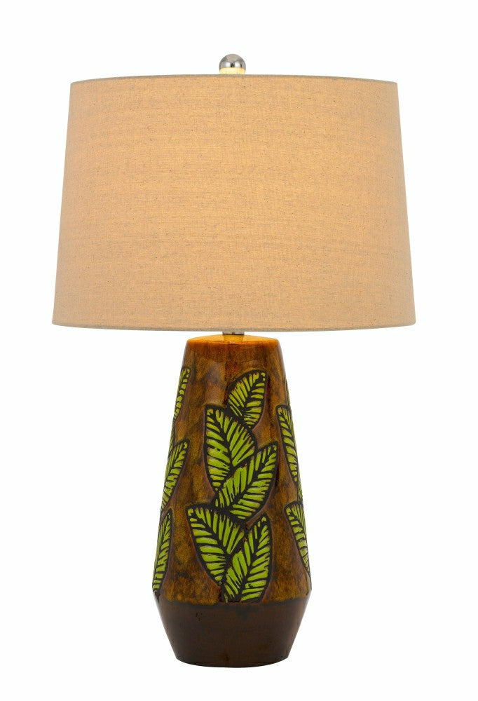 Hanson Ceramic Table Lamp with Linen Drum Shade | Plow & Hearth