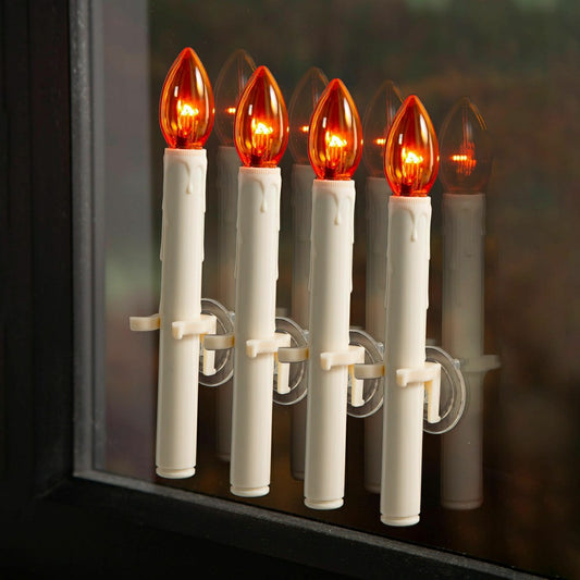 Battery-Operated Halloween Suction Cup Candles, Set of 4 | Plow & Hearth