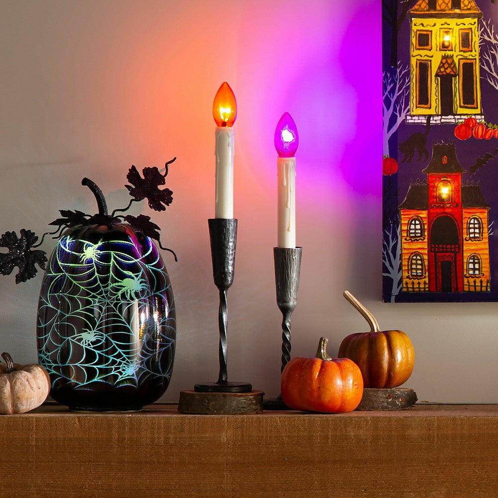 Battery-Operated Halloween Suction Cup Candles, Set of 4 | Plow & Hearth