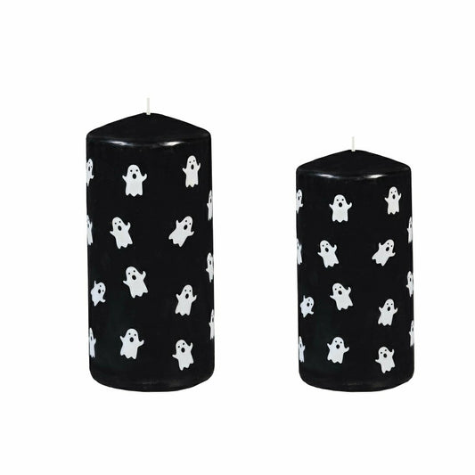 Haunted House Ghost Pillar Wax Candle, Set of 2 | Plow & Hearth