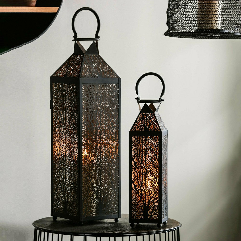 Etched Metal Candle Lanterns, Set of 2 | Plow & Hearth