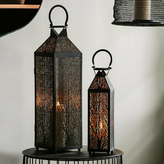 Etched Metal Candle Lanterns, Set of 2 | Plow & Hearth