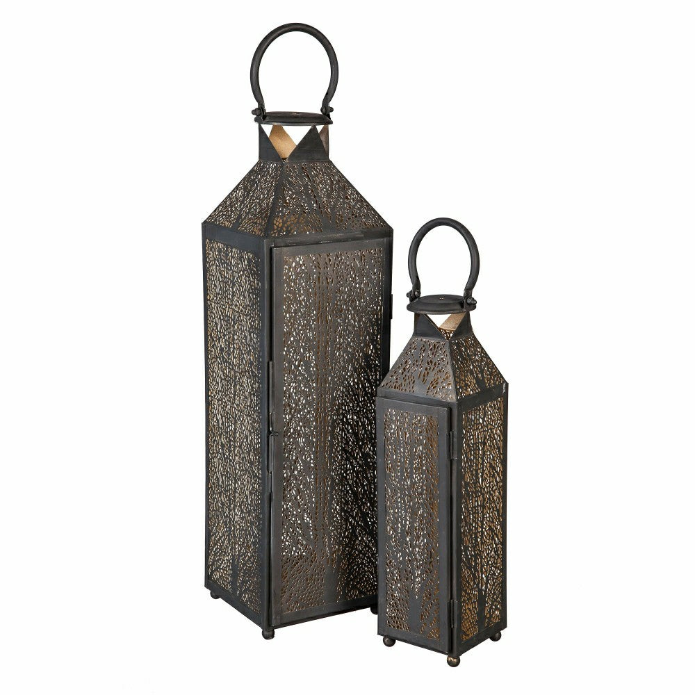 Etched Metal Candle Lanterns, Set of 2 | Plow & Hearth