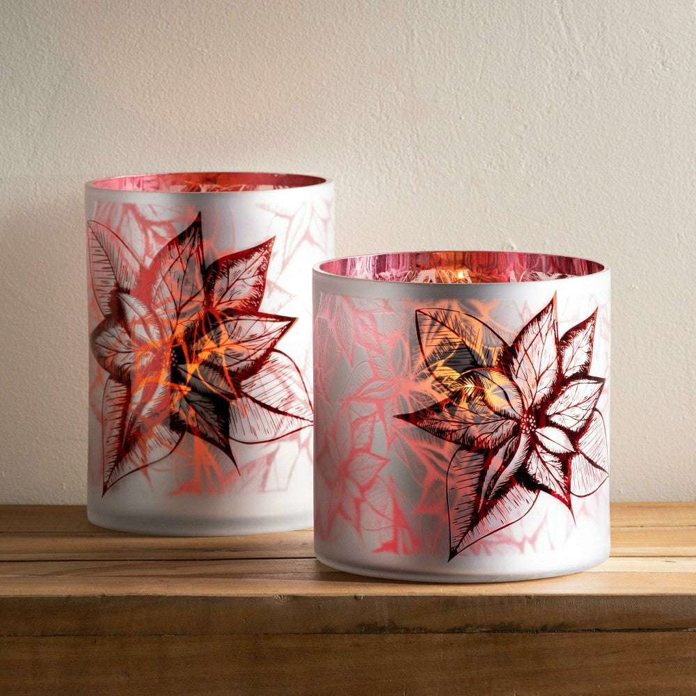 Medium Poinsettia Hurricane | Plow & Hearth